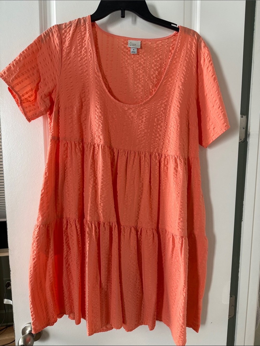 a new day Coral Tiered Scoop-Neck Mini Dress